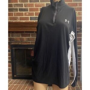 Under Armour Team Squad 1/4 Zip Pullover Size‎ M Black Long Sleeve Pre Owned